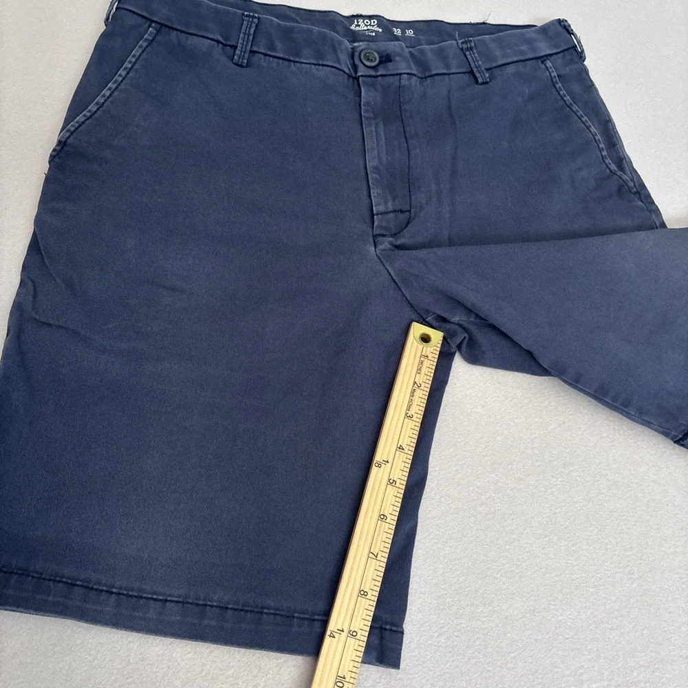 Izod Saltwater STRETCH 32x10 BLUE Classic Cotton Shorts Mens EXCELLENT Fast Ship
